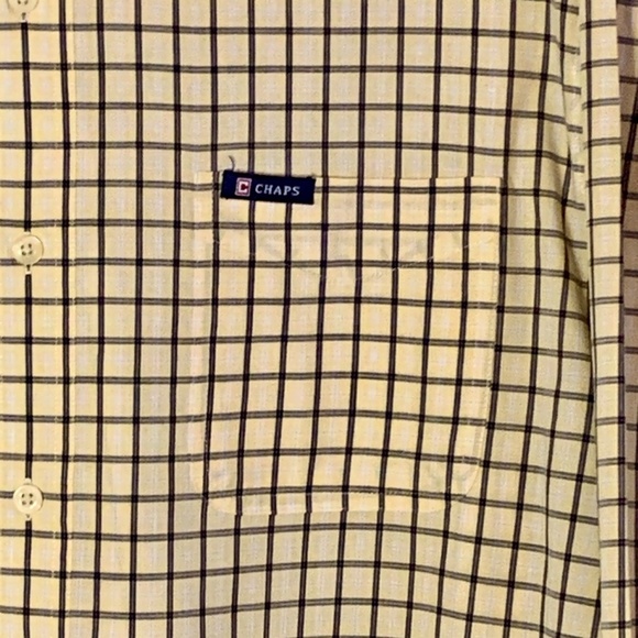 Chaps by Ralph Lauren Men's Shirt Large Large Long Sleeve Blue & Yellow Plaid - Picture 4 of 16